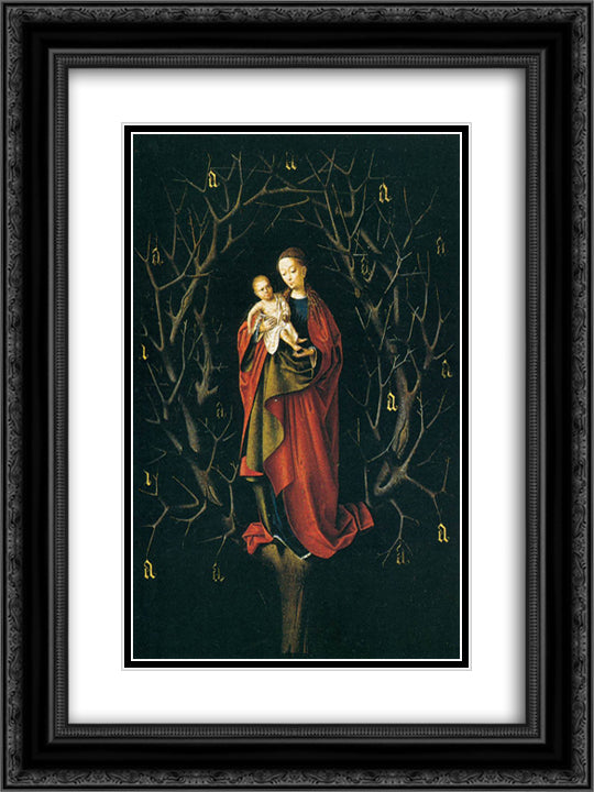 Our Lady of the Dry Tree 18x24 Black Ornate Wood Framed Art Print Poster with Double Matting by Christus, Petrus