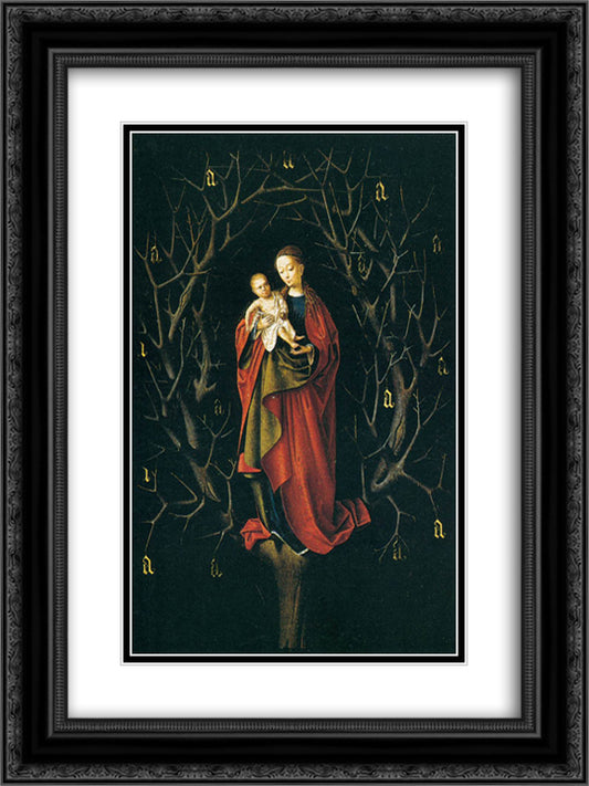 Our Lady of the Dry Tree 18x24 Black Ornate Wood Framed Art Print Poster with Double Matting by Christus, Petrus