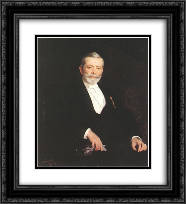 Portrait of Ignaz Wechselmann 20x22 Black Ornate Wood Framed Art Print Poster with Double Matting by Laszlo, Philip de
