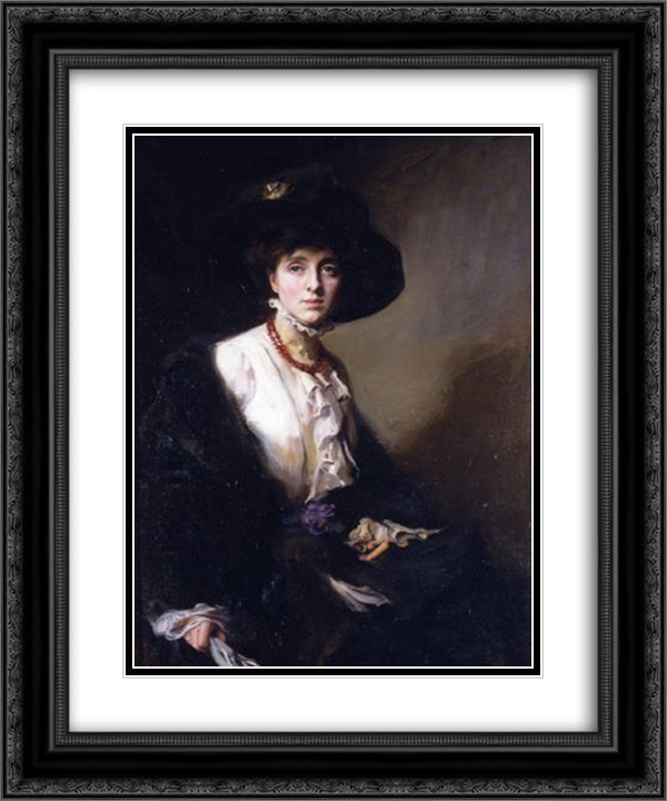 Portrait of Vita Sackville-West 20x24 Black Ornate Wood Framed Art Print Poster with Double Matting by Laszlo, Philip de