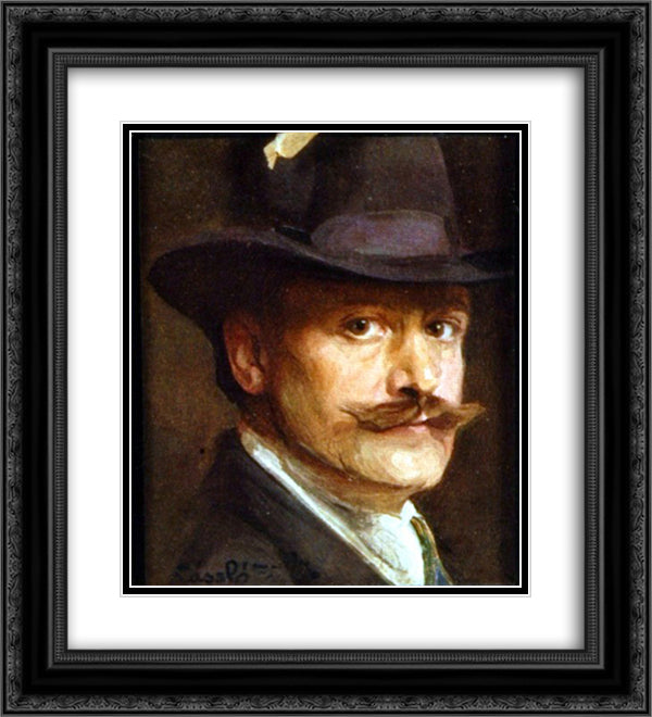 Self-Portrait 20x22 Black Ornate Wood Framed Art Print Poster with Double Matting by Laszlo, Philip de