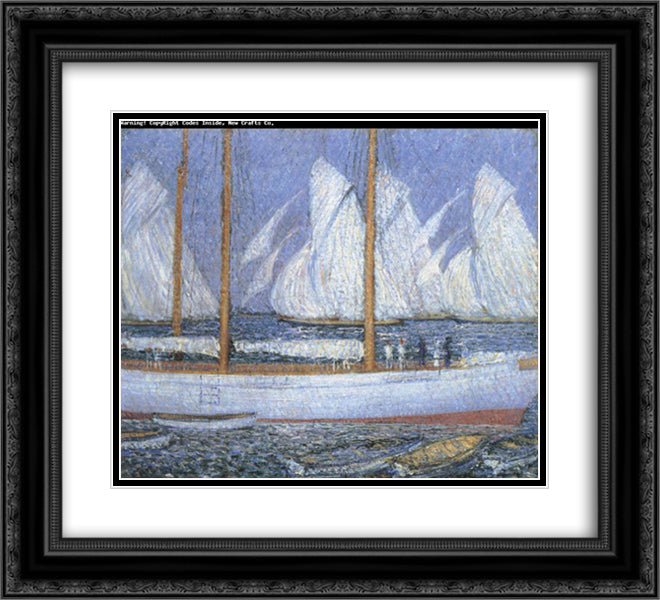 A Procession of Yachts 22x20 Black Ornate Wood Framed Art Print Poster with Double Matting by Steer, Philip Wilson