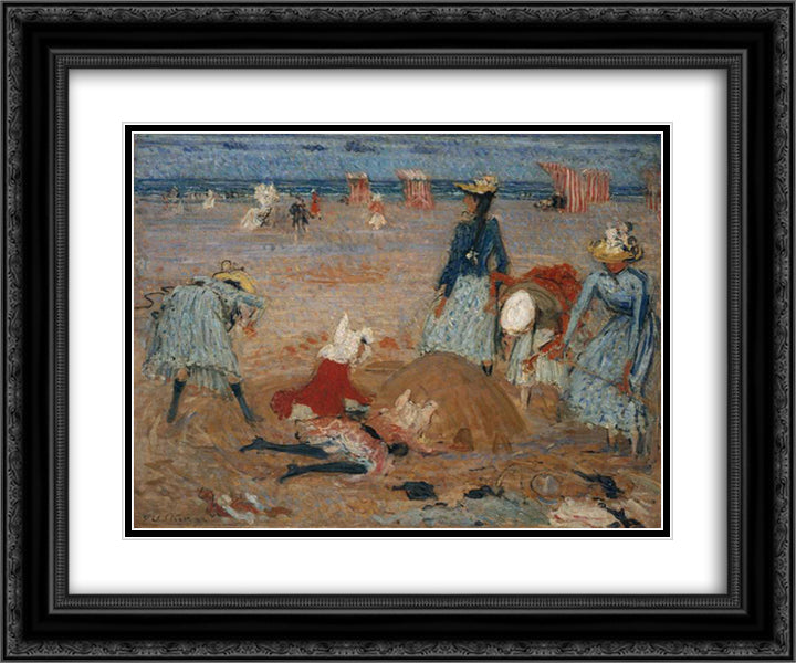 Boulogne Sands 24x20 Black Ornate Wood Framed Art Print Poster with Double Matting by Steer, Philip Wilson
