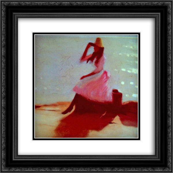 Girl at the Beach 20x20 Black Ornate Wood Framed Art Print Poster with Double Matting by Steer, Philip Wilson