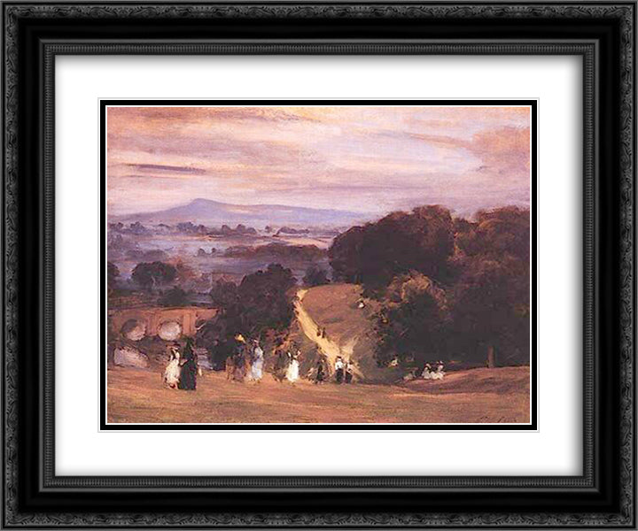 Ludlow Walks 24x20 Black Ornate Wood Framed Art Print Poster with Double Matting by Steer, Philip Wilson