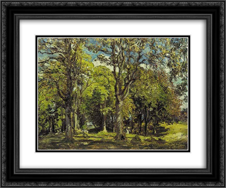 The Oak Grove, Bridgnorth, Shropshire 24x20 Black Ornate Wood Framed Art Print Poster with Double Matting by Steer, Philip Wilson