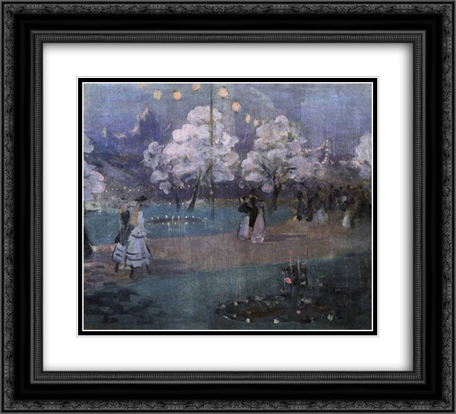 The Swiss Alps at the Earl's Court Exhibition 22x20 Black Ornate Wood Framed Art Print Poster with Double Matting by Steer, Philip Wilson