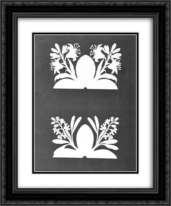 Lilie und Levkoje 20x24 Black Ornate Wood Framed Art Print Poster with Double Matting by Runge, Philipp Otto