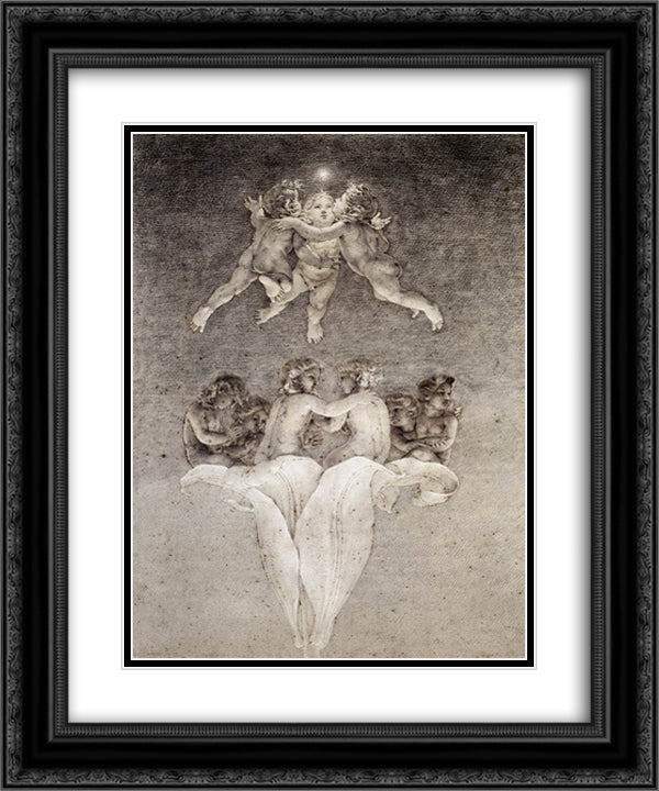 Lily of Light and Morning Star 20x24 Black Ornate Wood Framed Art Print Poster with Double Matting by Runge, Philipp Otto