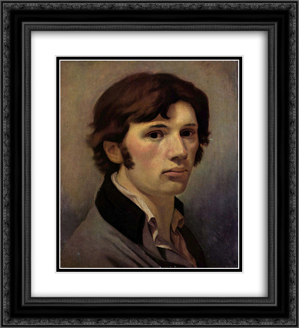 Self-portrait 20x22 Black Ornate Wood Framed Art Print Poster with Double Matting by Runge, Philipp Otto
