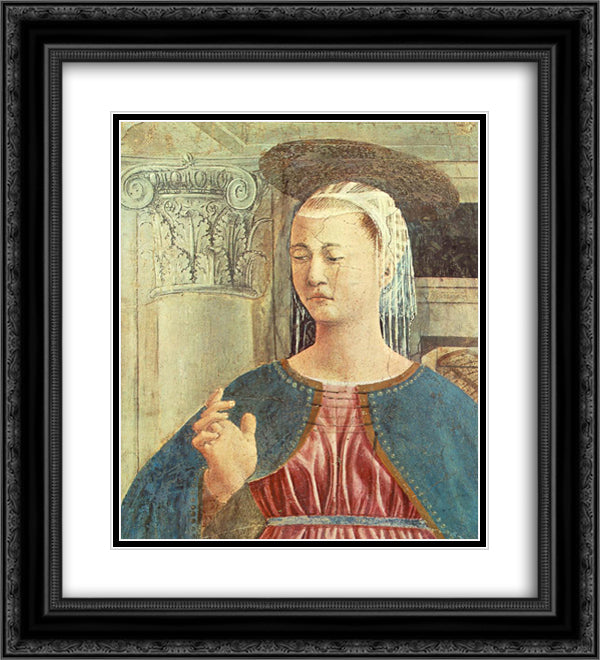 Annunciation (detail) 20x22 Black Ornate Wood Framed Art Print Poster with Double Matting by Piero, della Francesca