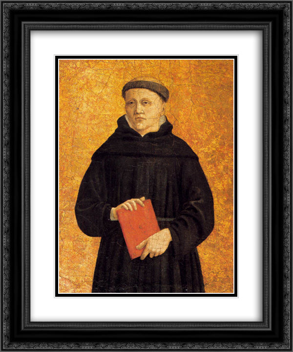 Augustinian Saint 20x24 Black Ornate Wood Framed Art Print Poster with Double Matting by Piero, della Francesca