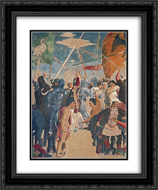 Battle between Heraclius and Chosroes (detail) 20x24 Black Ornate Wood Framed Art Print Poster with Double Matting by Piero, della Francesca