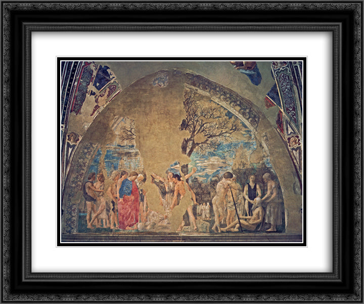 Death of Adam 24x20 Black Ornate Wood Framed Art Print Poster with Double Matting by Piero, della Francesca