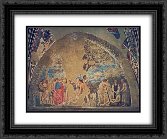 Death of Adam 24x20 Black Ornate Wood Framed Art Print Poster with Double Matting by Piero, della Francesca