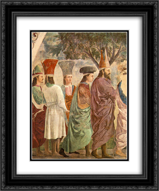 Exaltation of the Cross (detail) 20x24 Black Ornate Wood Framed Art Print Poster with Double Matting by Piero, della Francesca