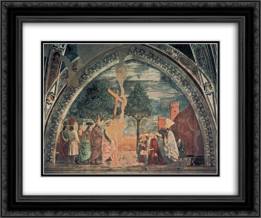 Exaltation of the Cross Heraclius enters Jerusalem with the Cross 24x20 Black Ornate Wood Framed Art Print Poster with Double Matting by Piero, della Francesca