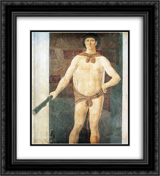 Hercules 20x22 Black Ornate Wood Framed Art Print Poster with Double Matting by Piero, della Francesca