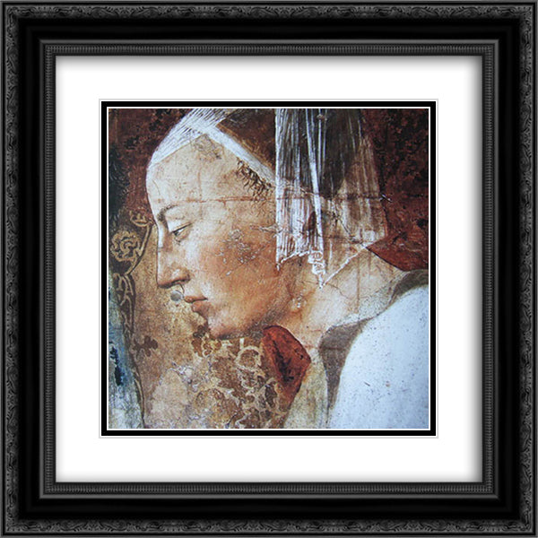 Queen of Sheba 20x20 Black Ornate Wood Framed Art Print Poster with Double Matting by Piero, della Francesca