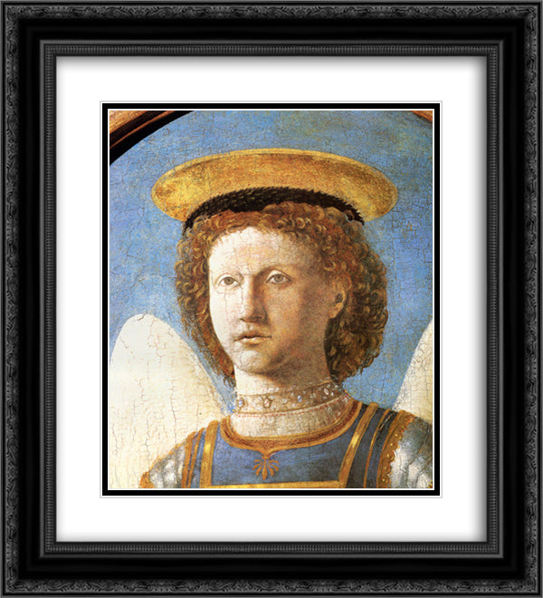 St. Michael 20x22 Black Ornate Wood Framed Art Print Poster with Double Matting by Piero, della Francesca