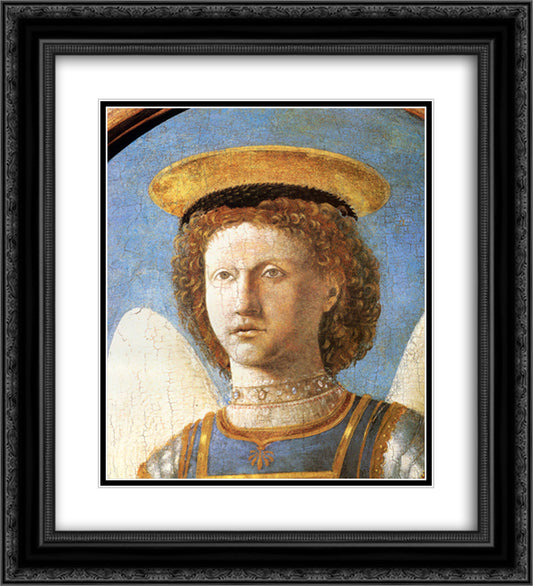 St. Michael 20x22 Black Ornate Wood Framed Art Print Poster with Double Matting by Piero, della Francesca