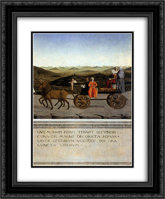 Triumph of Battista Sforza 20x24 Black Ornate Wood Framed Art Print Poster with Double Matting by Piero, della Francesca