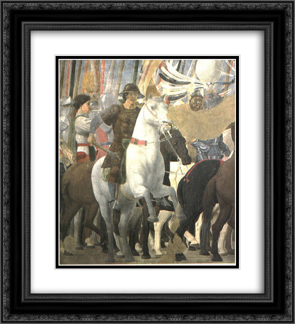 Victory of Constantine at the Battle of the Milvian Bridge 20x22 Black Ornate Wood Framed Art Print Poster with Double Matting by Piero, della Francesca