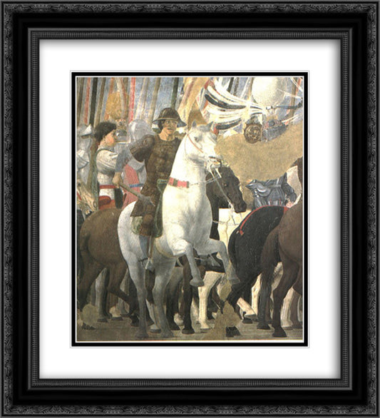 Victory of Constantine at the Battle of the Milvian Bridge 20x22 Black Ornate Wood Framed Art Print Poster with Double Matting by Piero, della Francesca