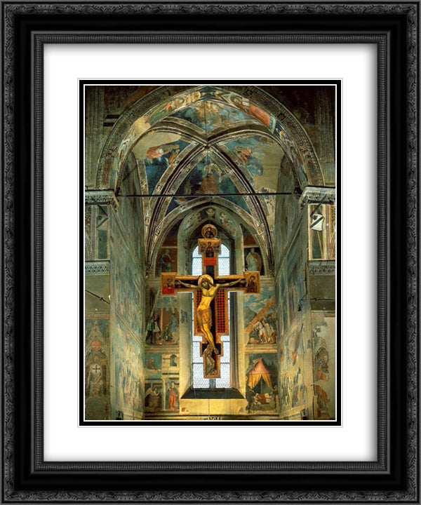 View of the Cappella Maggiore 20x24 Black Ornate Wood Framed Art Print Poster with Double Matting by Piero, della Francesca