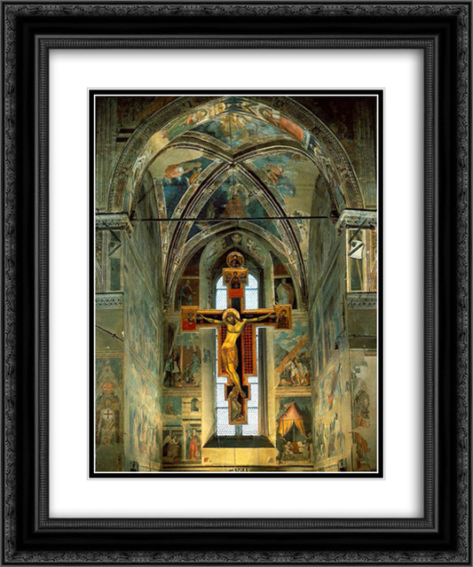 View of the Cappella Maggiore 20x24 Black Ornate Wood Framed Art Print Poster with Double Matting by Piero, della Francesca