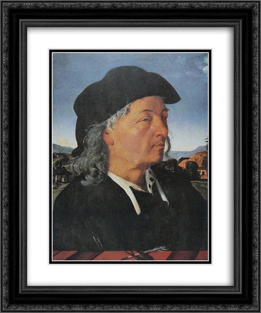 Giuliano da San Gallo 20x24 Black Ornate Wood Framed Art Print Poster with Double Matting by Cosimo, Piero di