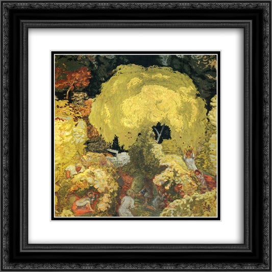 Autumn The Fruit Pickers 20x20 Black Ornate Wood Framed Art Print Poster with Double Matting by Bonnard, Pierre