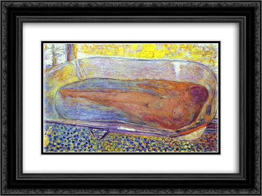 Bather 24x18 Black Ornate Wood Framed Art Print Poster with Double Matting by Bonnard, Pierre