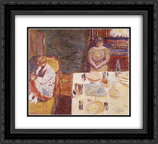 Before Dinner 22x20 Black Ornate Wood Framed Art Print Poster with Double Matting by Bonnard, Pierre