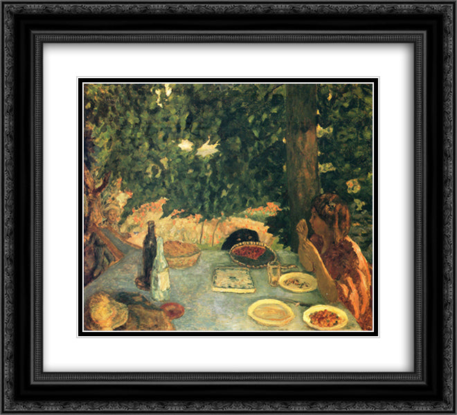 Cherry Pie 22x20 Black Ornate Wood Framed Art Print Poster with Double Matting by Bonnard, Pierre