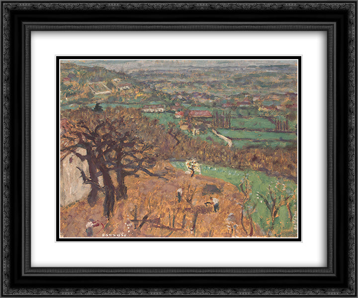 Dauphine Landscape 24x20 Black Ornate Wood Framed Art Print Poster with Double Matting by Bonnard, Pierre