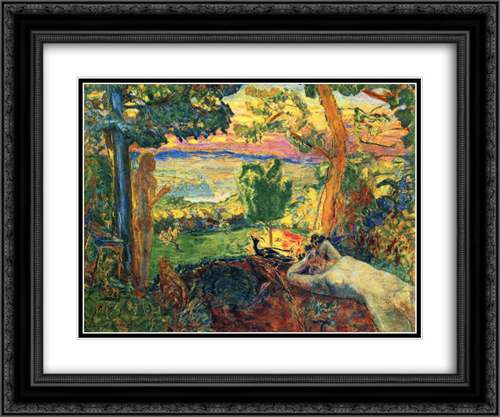 Earthly Paradise 24x20 Black Ornate Wood Framed Art Print Poster with Double Matting by Bonnard, Pierre