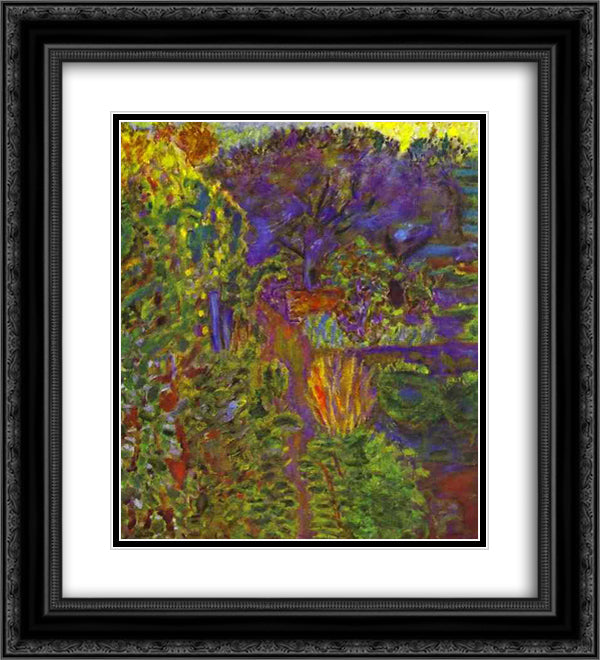 Garden at Midday 20x22 Black Ornate Wood Framed Art Print Poster with Double Matting by Bonnard, Pierre