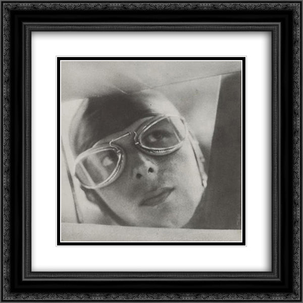 Aviator 20x20 Black Ornate Wood Framed Art Print Poster with Double Matting by Dubreuil, Pierre