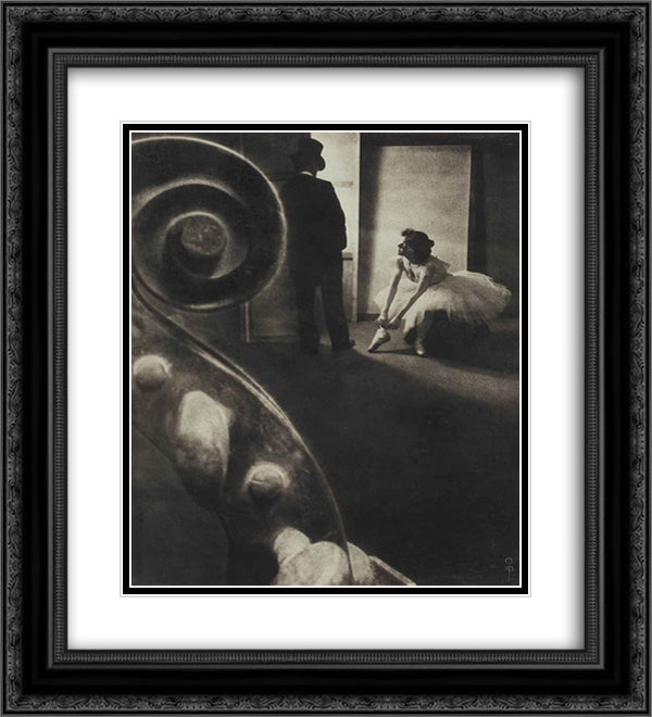 Behind the Scenes 20x22 Black Ornate Wood Framed Art Print Poster with Double Matting by Dubreuil, Pierre