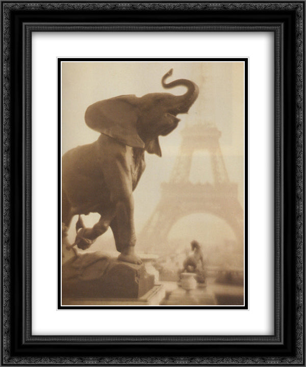 Elephantasy 20x24 Black Ornate Wood Framed Art Print Poster with Double Matting by Dubreuil, Pierre