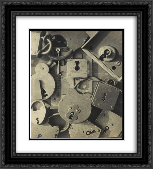 Lines Meeting 20x22 Black Ornate Wood Framed Art Print Poster with Double Matting by Dubreuil, Pierre