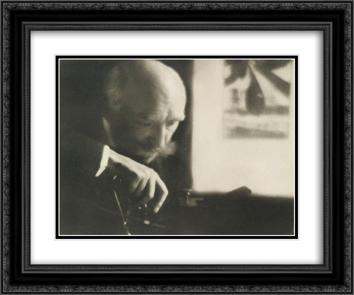 Self-portrait of Dubreuil 24x20 Black Ornate Wood Framed Art Print Poster with Double Matting by Dubreuil, Pierre