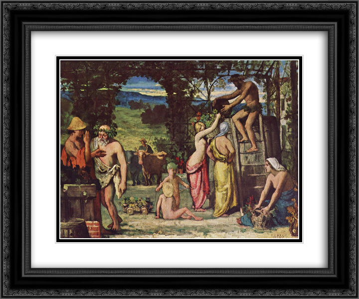 Autumn 24x20 Black Ornate Wood Framed Art Print Poster with Double Matting by Puvis de Chavannes, Pierre