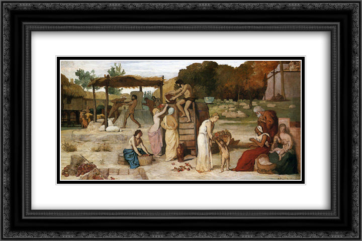 Cider 24x16 Black Ornate Wood Framed Art Print Poster with Double Matting by Puvis de Chavannes, Pierre