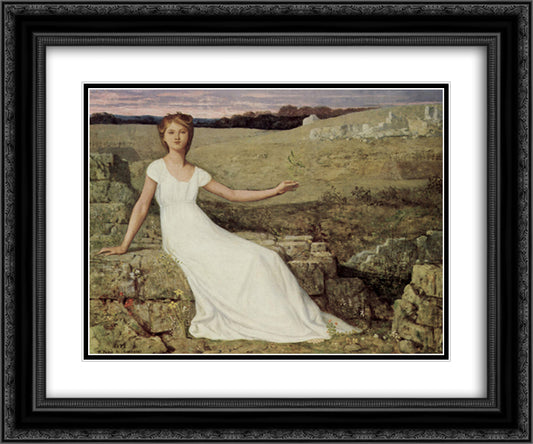 Hope 24x20 Black Ornate Wood Framed Art Print Poster with Double Matting by Puvis de Chavannes, Pierre