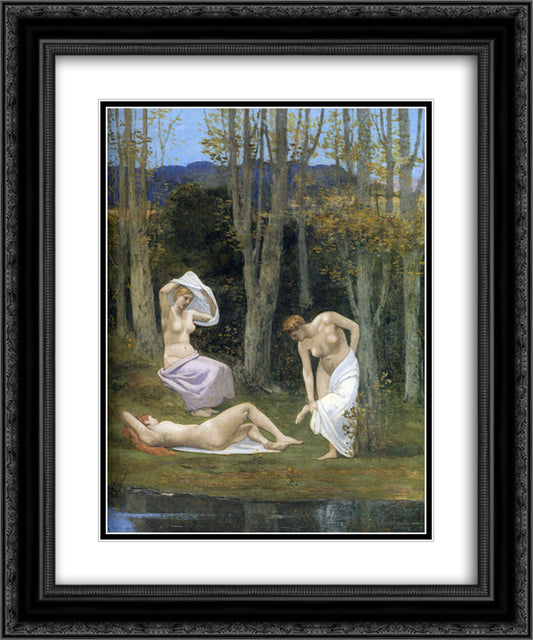 Summer 20x24 Black Ornate Wood Framed Art Print Poster with Double Matting by Puvis de Chavannes, Pierre