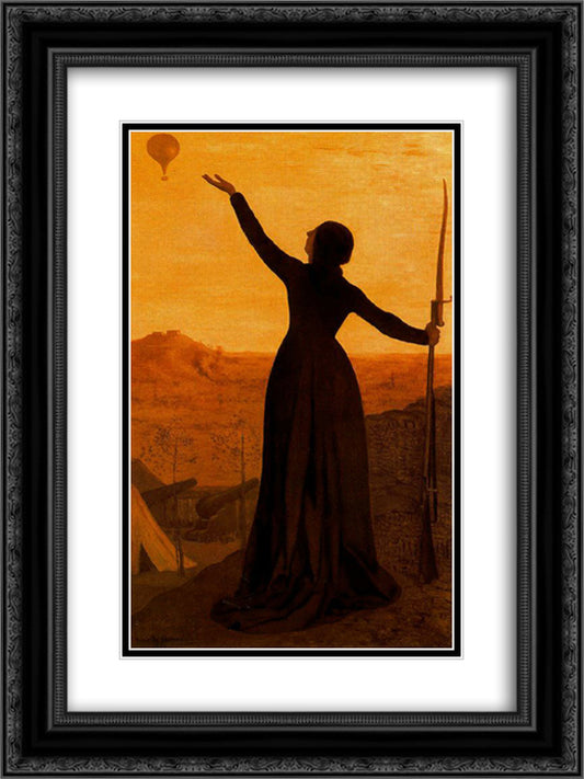 The Balloon 18x24 Black Ornate Wood Framed Art Print Poster with Double Matting by Puvis de Chavannes, Pierre