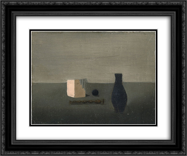 Blue Vase 24x20 Black Ornate Wood Framed Art Print Poster with Double Matting by Tal Coat, Pierre