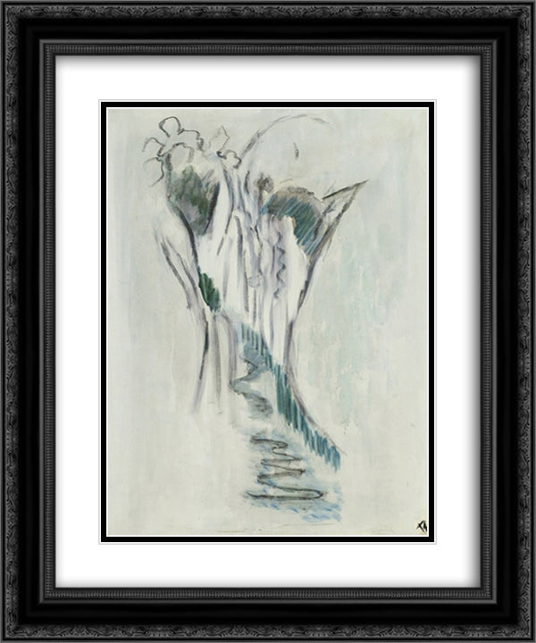 Cascade (Eau coulant entre rochers) 20x24 Black Ornate Wood Framed Art Print Poster with Double Matting by Tal Coat, Pierre